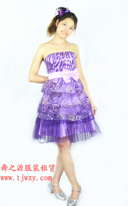 紫色短礼服出租