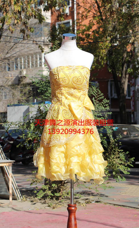 黄色纱裙出租